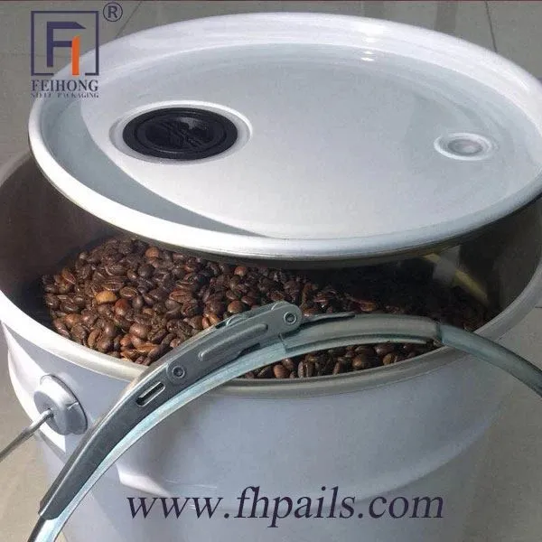 Roasted Coffee Beans Food Safe Metal Buckets 5 Gallon 0.32-0.42mm